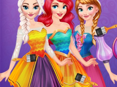 Disney Princesses Rainbow Dresses